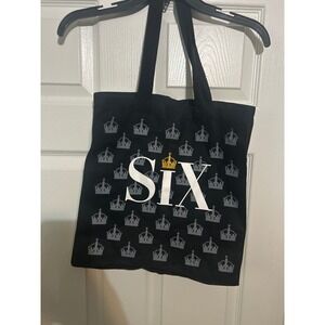 Six The Musical Tote‎ Bag Reusable Black Cotton Broadway Souvenir